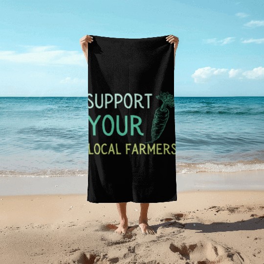 Support Local Farmers Carrot Beach Towels
