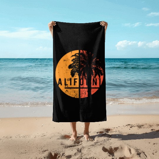 Long Beach California Cool Native Palm Tree Beach Towels