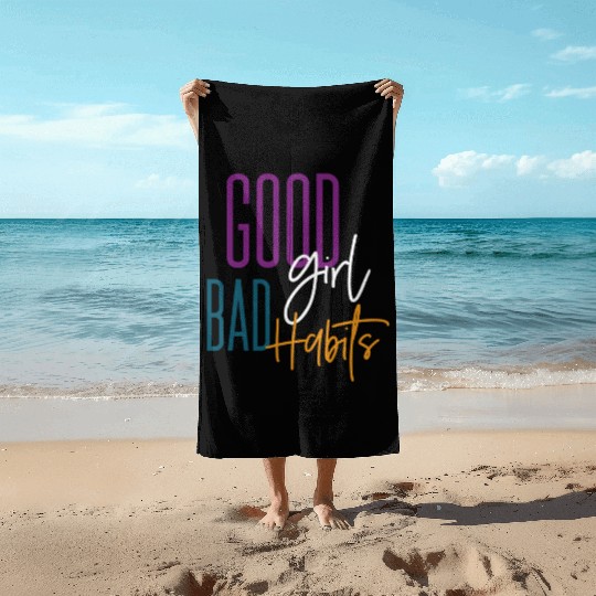 Ggt Black Bad Habits cy Friend Brunch Weekend Beach Towels