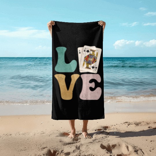 Blackjack Gambling Cards Beach Towels