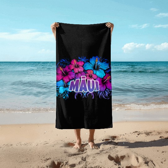 Maui Hibiscus Flower - Tropical Island Beauty Beach Towels