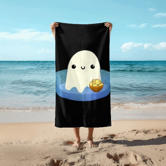Couch Potato Ghost With Potato Chips Beach Towels