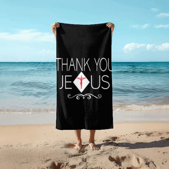 Thank You Jesus Love Jesus Christian Christmas Beach Towels