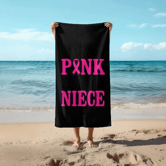 I Wear Pink For My Niece Beach Towels