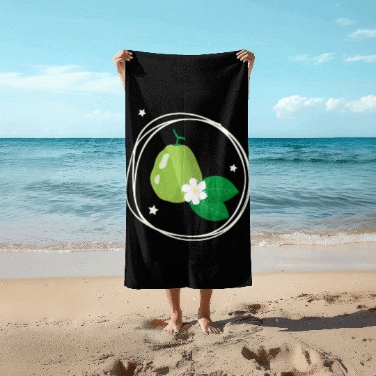Guava With Flower And Leaves Beach Towels