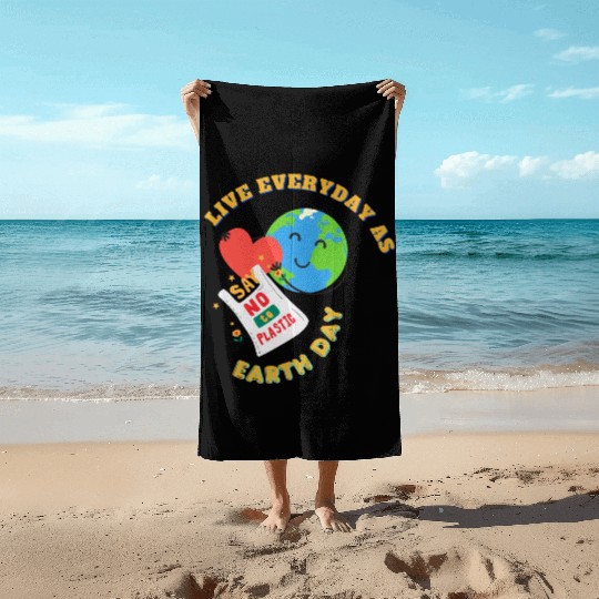 Earth day Beach Towels