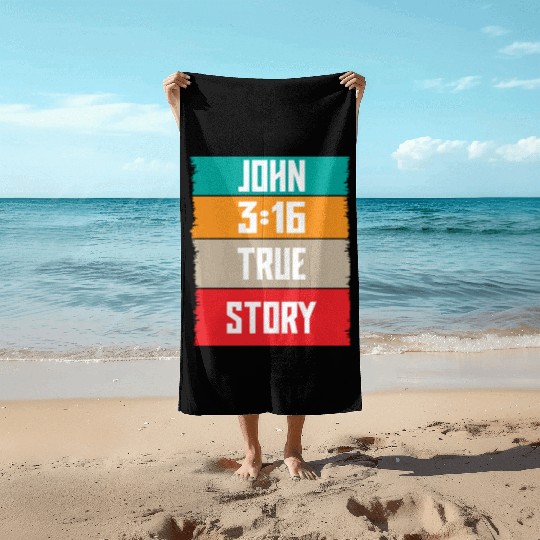 John 3:16 Lve Jesus Christian Christmas Beach Towels