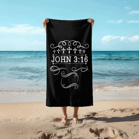 John 3:16 Love Jesus Christian Christmas Beach Towels