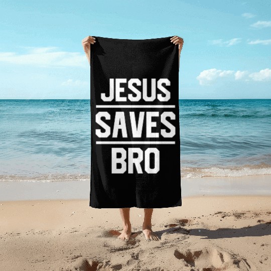 Jesus Saves Love Jesus Christian Christmas Beach Towels