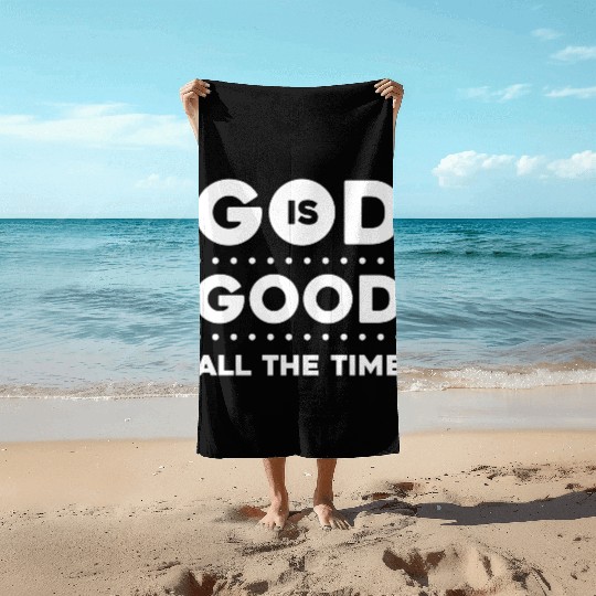 God Is Good Love Jesus Christian Christmas Beach Towels