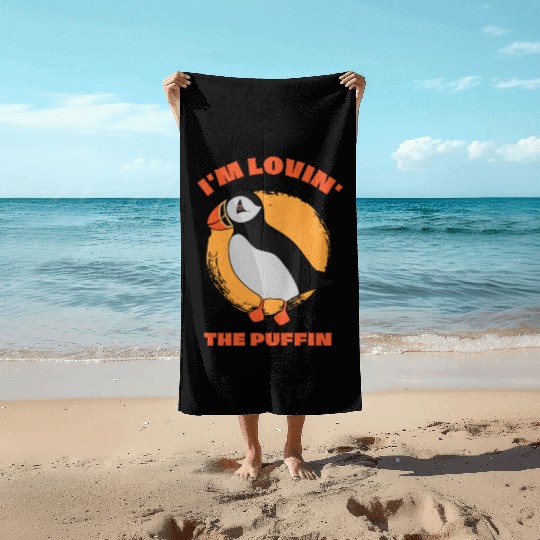 Lovin The Puffin Bird Lover Puffins Beach Towels