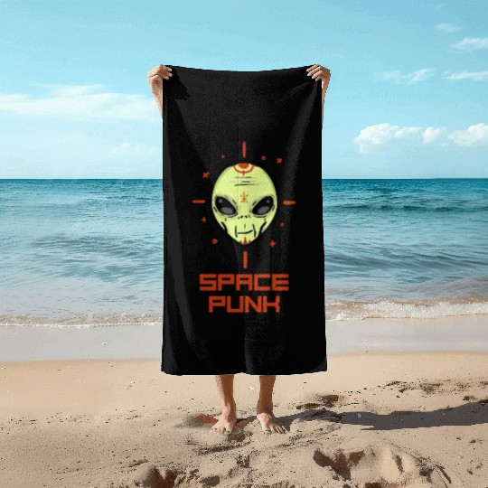 Space Punk Beach Towels