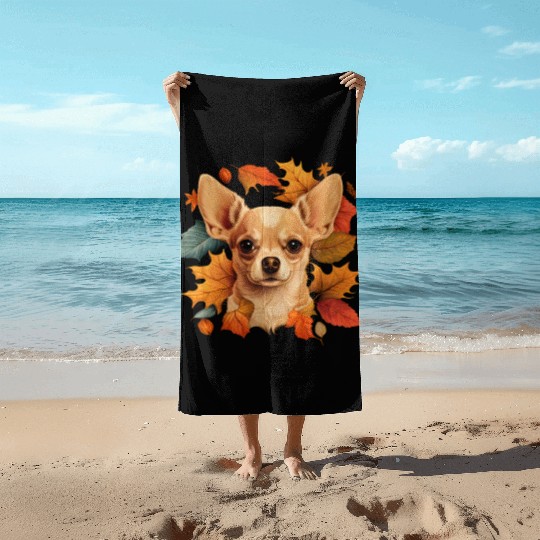 Chihuahua | Thanksgiving Day Farmer Food Autumn Beach Towels