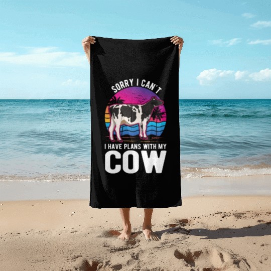 Cow Cattle Breeder Land, Farmer Cows Beach Towels