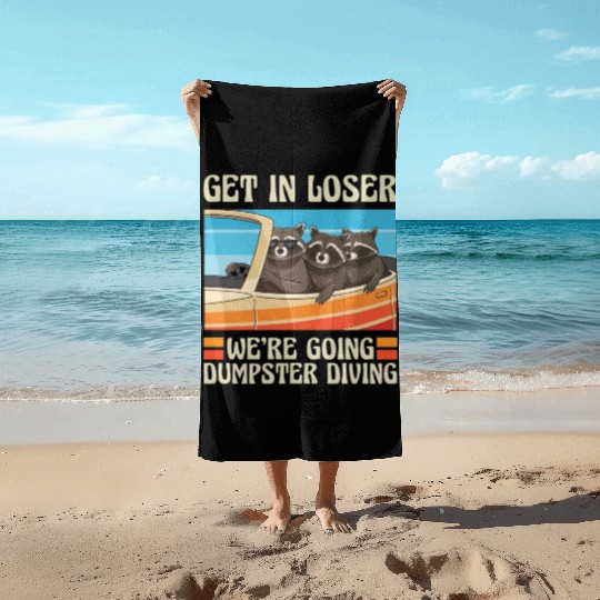 Raccoon Lover Trash Picking Dumpster Diving Trash Beach Towels