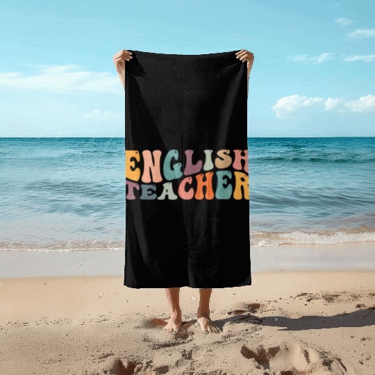 Groovy English Teacher Grammar Literature Teaching Beach Towels