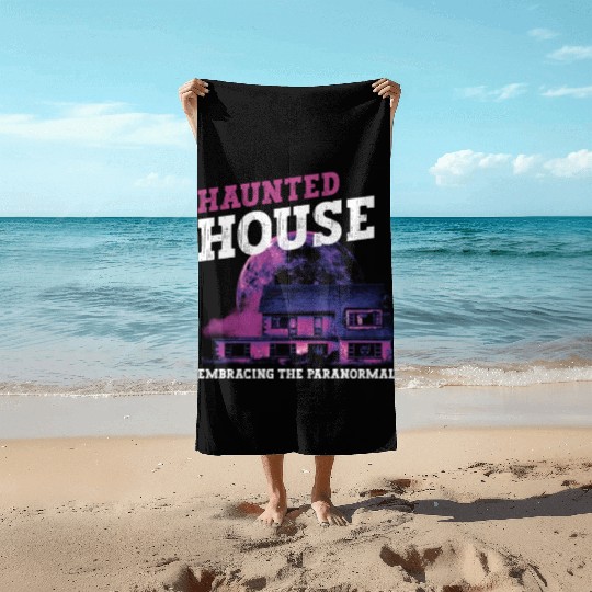Horror Paranormal Haunted House Spooky Halloween Beach Towels