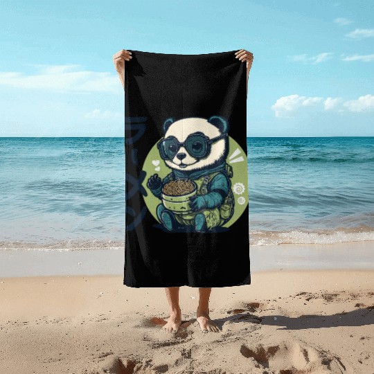 Panda Ramen Cute Kawaii Beach Towels