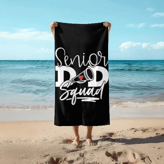 Senior Cheer Dad Squad American Football Beach Towels