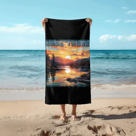 Grunge Sunset: Vacation at Lake Tahoe, Beach Towels
