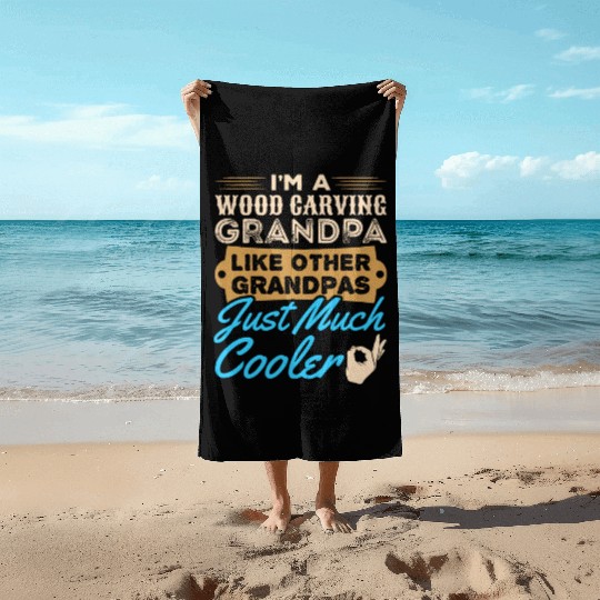 Wood Carving Chainsaw Carving Beach Towels