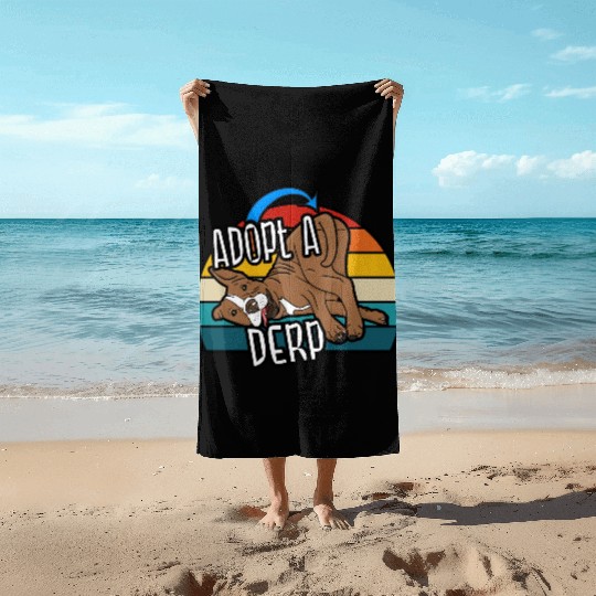 Pit Bull Lover Adopt A Derp Dog Rescue Beach Towels