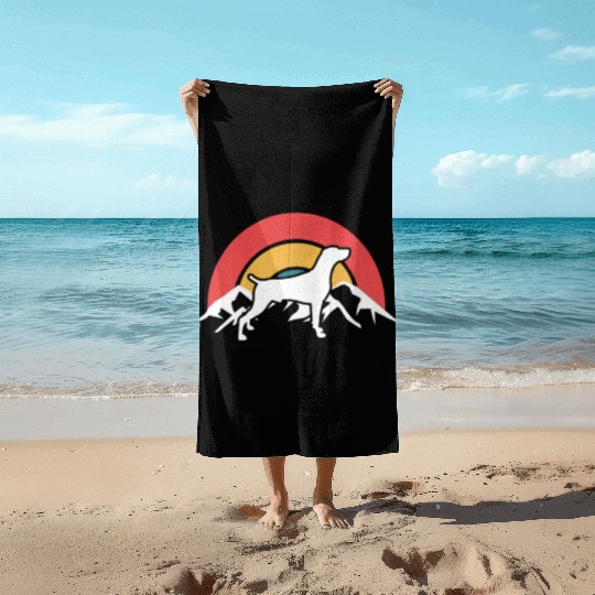 Weimaraner Silhouette Beach Towels