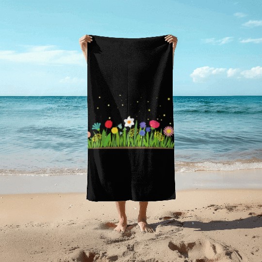 Garden of Firefly Beach Towels
