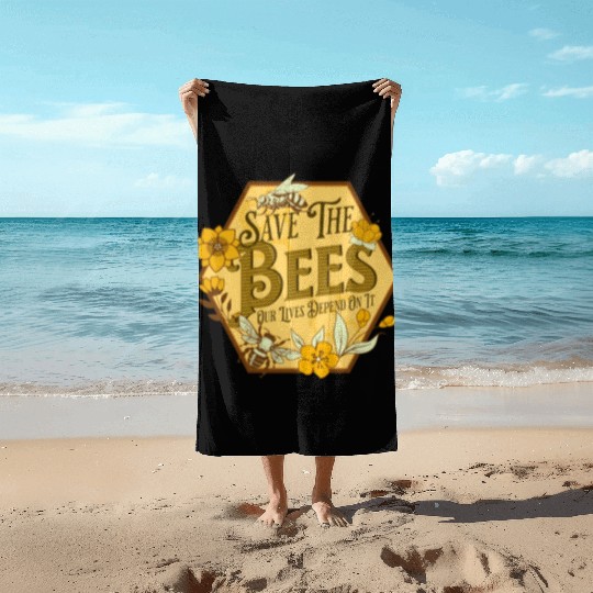 Honey Bee Beekeeping Save The Bees Beach Towels