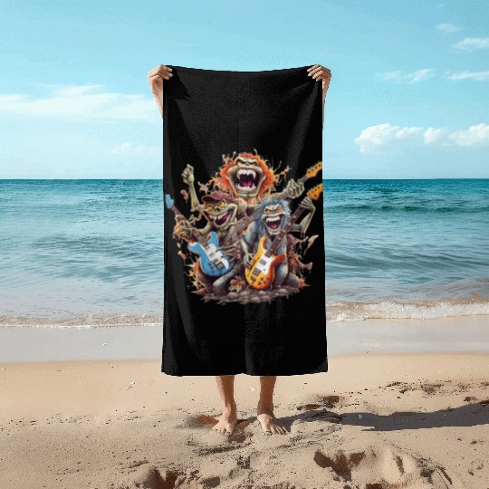 Monsters of Rock and Roll for Music enthusiasts Beach Towels