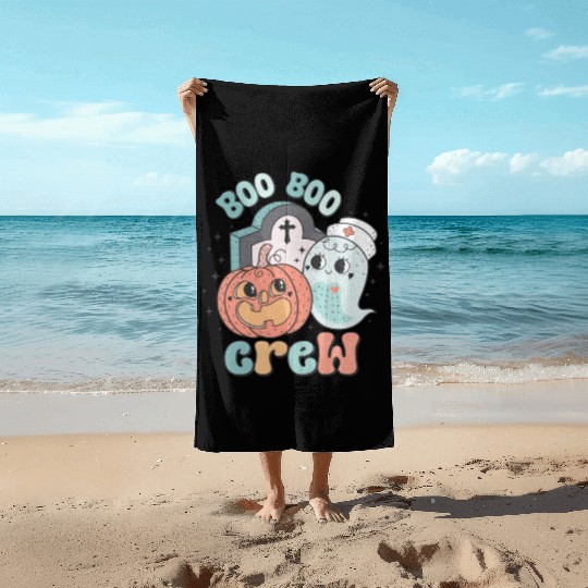 Boo Boo Crew Nurse Funny Ghost Women Halloween Beach Towels
