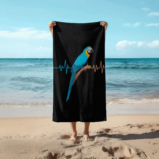 Macaw Heart Beat Parrot Bird Parrots Macaws Beach Towels