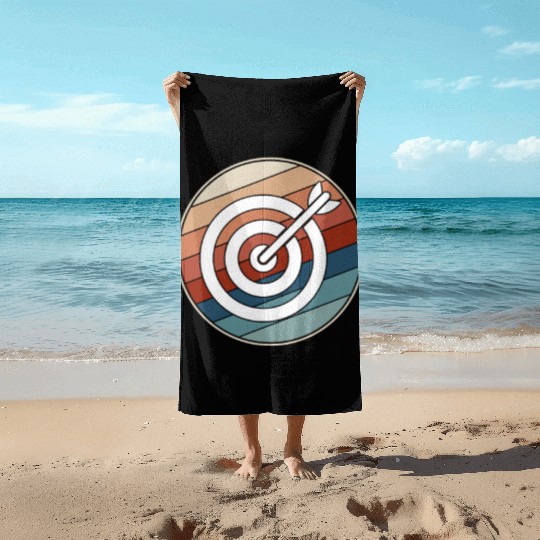 Retro Archery Bullseye Beach Towels