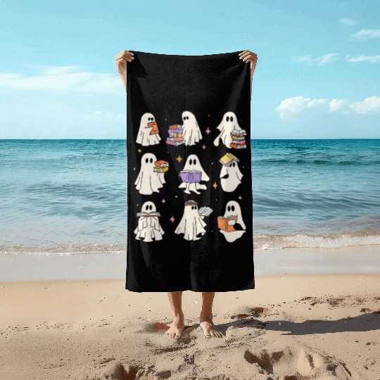 Teacher Halloween Ghost Read Books Reading Teacher Beach Towels