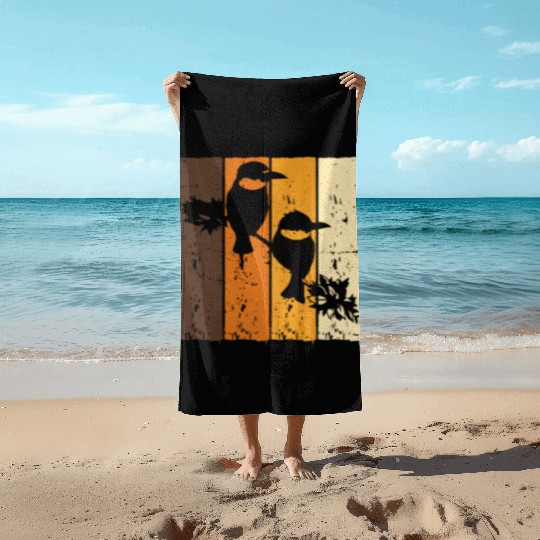Birds Art Budgie Sparrow Canary Parrot Hummingbird Beach Towels