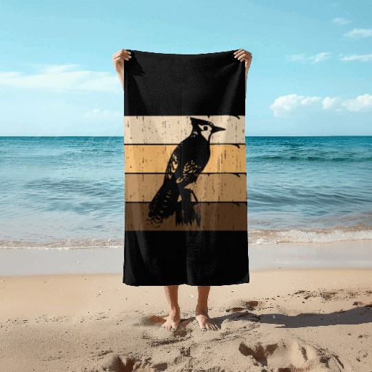 Bird Woodpecker Art Budgie Hummingbird Parrot Beach Towels