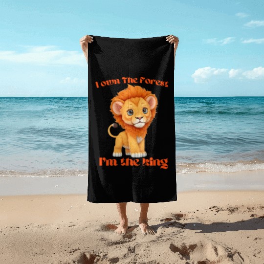 Forest owner lion Beach Towels