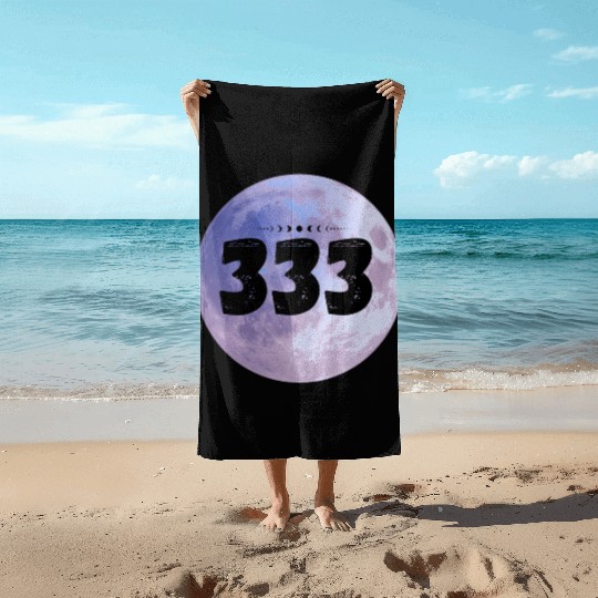 Purple Moon Angel Numbers 333 Beach Towels