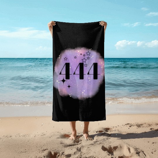 Angel Number 444 Numerology Purple Beach Towels