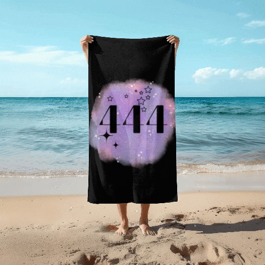 Angel Number 444 Numerology Purple Beach Towels