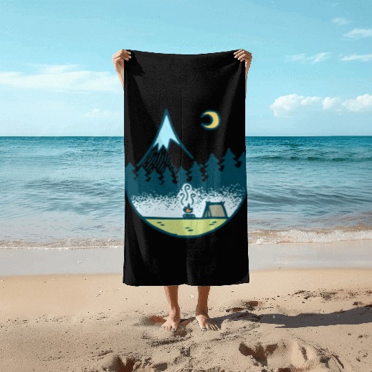 Keep It Simple (Camping At Night) Beach Towels