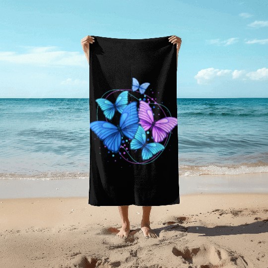 Colorful Butterflies Unisex Jersey Short Beach Towels