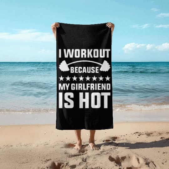 Funny gym and workout meme Beach Towels