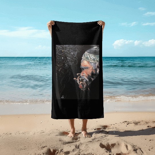a warrior rest Beach Towels