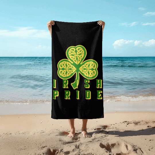 Irish Pride Clover Shamrock St Patricks Beach Towels