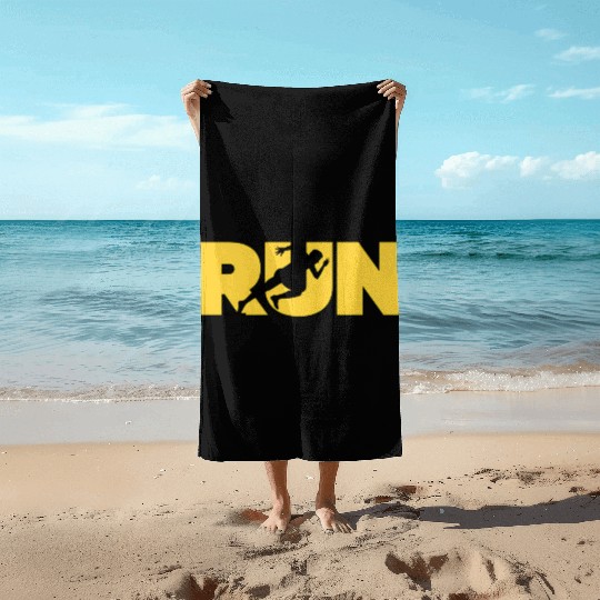 Run running fitness sport lovers gift Beach Towels