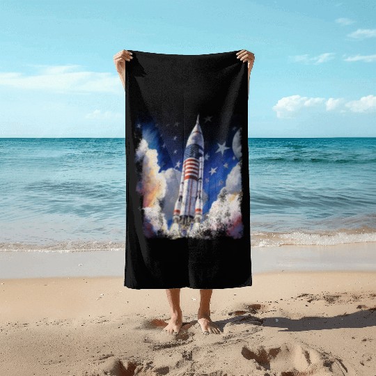 Patriotic Starship US Astronauts Stars and Stripes Beach Towels