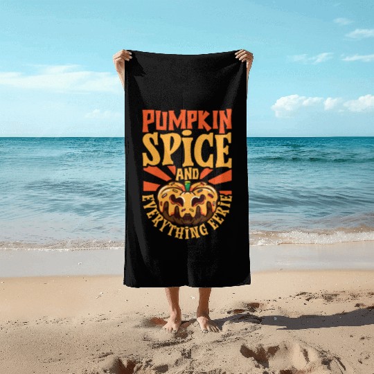Scary Pumpkin Halloween Costume Autumn Fall Gift Beach Towels