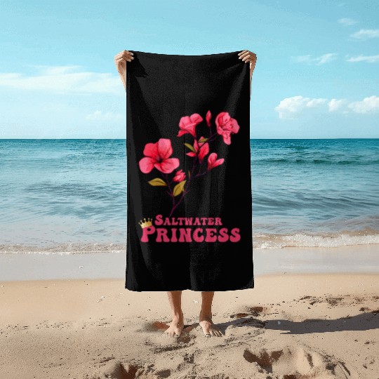 surfer girl Bougainvillea flower Beach Towels