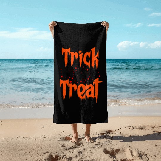 Trick Or Treat Halloween Beach Towels Design